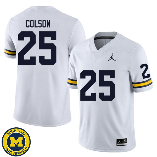 Men's University of Michigan #25 Junior Colson White NCAA Player Game Jersey